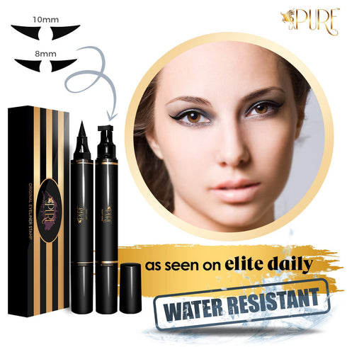 Winged Eyeliner Stamp - 2 Dual Ended Pens for Perfect Cat Eyes, Smudge-Proof, Water-Resistant