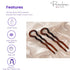 Parcelona French Sleek Tortoise Shell Large Hair Pin Sticks, 3 1/2" Celluloid, Set of 2 for Women and Girls