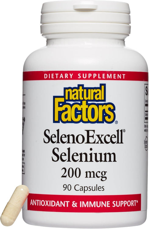 Natural Factors SelenoExcell Selenium 200mcg, Antioxidant & Immune Support, 90 Capsules