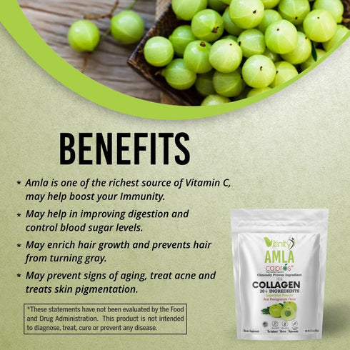 AMLA SUPERFOOD Collagen Powder, 20+ Key Ingredients for Adults, Fast-Acting Liquid Delivery (30 Day Supply)