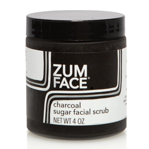 Indigo Wild Zum Face Sugar Facial Scrub, Natural Sugar Exfoliator with Jojoba Oil, Coconut Oil & Olive Oil, Charcoal, 4