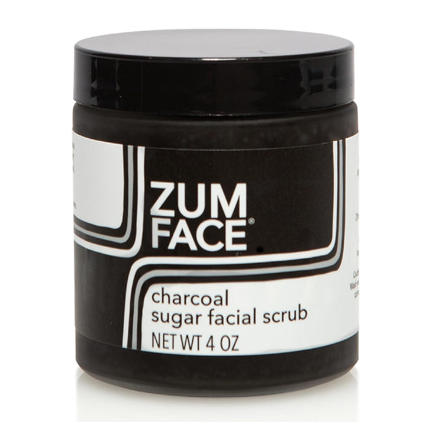 Indigo Wild Zum Face Sugar Facial Scrub, Natural Sugar Exfoliator with Jojoba Oil, Coconut Oil & Olive Oil, Charcoal, 4