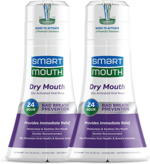SmartMouth Activated Dry Mouth Mouthwash, Mint, 16 fl oz, 2 Pack