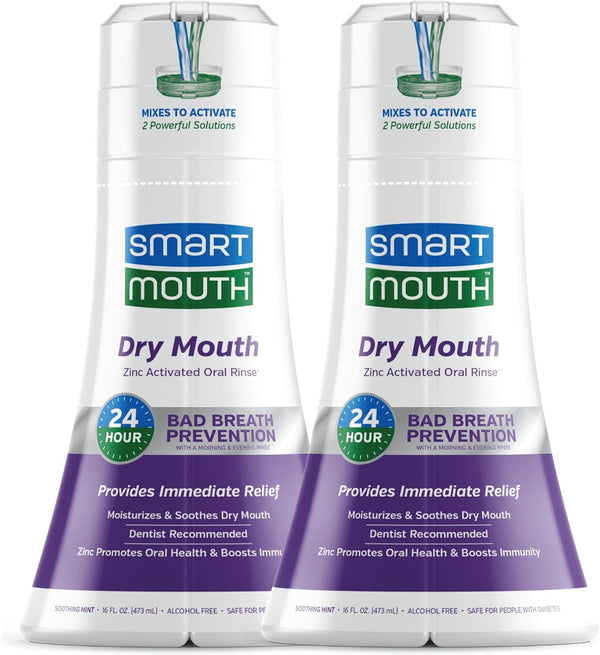 SmartMouth Activated Dry Mouth Mouthwash, Mint, 16 fl oz, 2 Pack