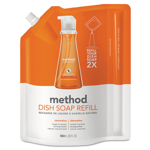 Method Gel Dish Soap Refill, Clementine, 36 Ounces, 1 Pack, Packaging May Vary