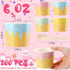 Ninehaoou 200 Pack 6 oz Frozen Paper Ice Cream Cups with Wooden Spoons, Disposable Dessert Bowls, Colorful Sundae Bar