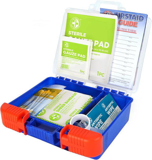 Be Smart Get Prepared 110 pc First Aid Kit for Home, Office, Car, School, Travel, Emergency