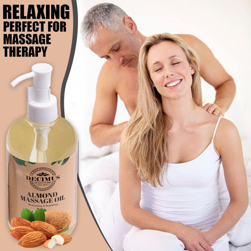 Set Almond Massage Oil for Couples Date Night, with Massage Roller Ball, Full Body Massage Oil for Massage Therapy