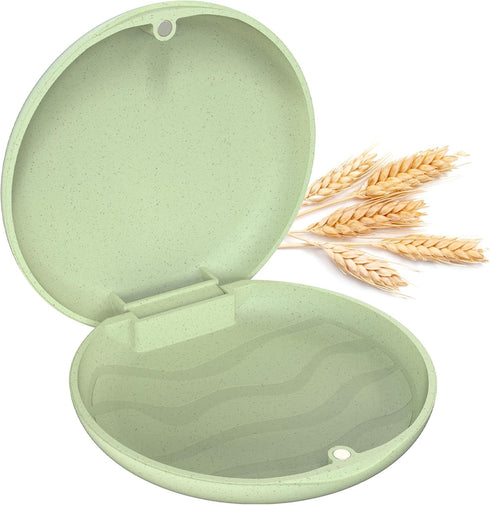 Retainer Case, Slim Aligner Case, Natural wheat straw material (Green)
