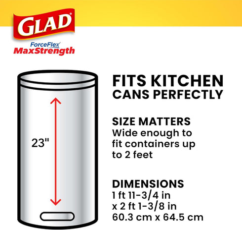 Glad Trash Bags, Tall Kitchen Garbage Bags, 13 Gal, 34 Count