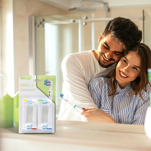Toothbrush Braun Oral B Replacement Heads - Floss Cross Action - Compatible with Oral B Pro 1000/2000/3000/5000/6000