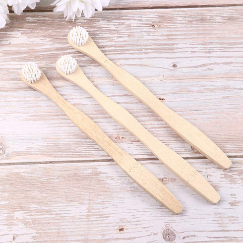 Small Toothbrush Dental 4pcs Bamboo Brush, Deep Cleaning Tool for Adults
