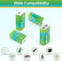volkate 9V 4 Pack 1000mAh 9 6F22 Rechargeable Batteries for Smoke Detector, Volt Lithium Square Battery with USB-C