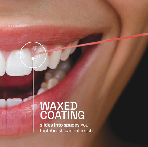 REACH Waxed Dental Floss, Cinnamon, 6 Pack, 55 yd, Shred Resistant for Deep Cleaning Teeth