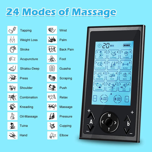 Mini Electronic Pulse Stimulator - Easy@Home TENS Unit Muscle Massager for Pain Relief Therapy