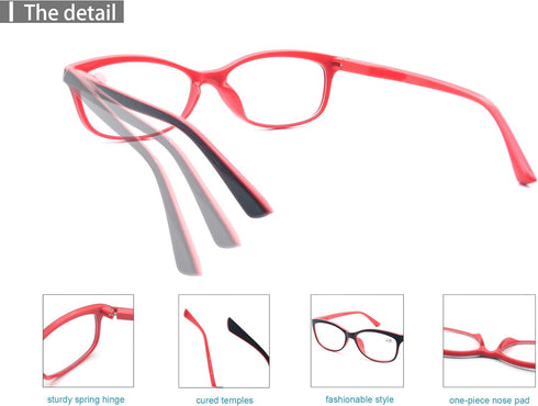 Reading Glasses Womens Readers, Stylish Cheaters +1.75, Lightweight Comfortable Glasses for Outdoor Reading