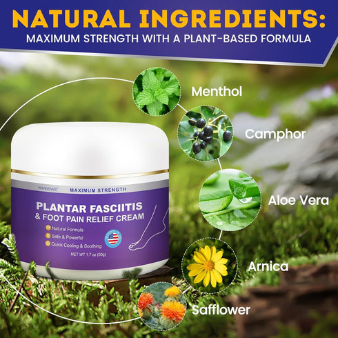 Plantar Fasciitis Relief Cream Heel Relief Cream for Heel Pain, Plantar Fasciitis, Heel Spurs - Natural Herbal Formula 1.7 OZ