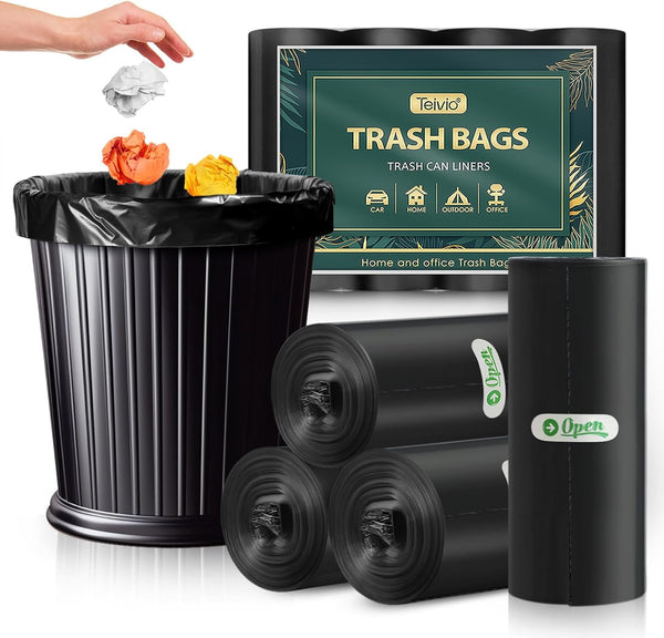 1.2 Gallon Strong Trash Bags, 80 Counts, Garbage Bags for Bathroom Bin Liners, Small Plastic Bags for Home