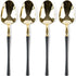 Infinity Flatware Gold/Black Teaspoons, 20 Count Luxury Disposable Cutlery for Elegant Events & Parties