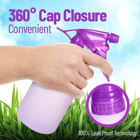 Refillable Stream and Spray Colored Squirt Bottles, 12oz Refillable Mister Bottle for Cleaning, Gardening, Grooming (3