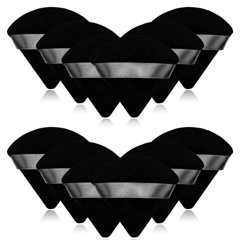 12 Pieces Black Cosmetic Powder Puff, 2.76 Inch Portable Soft Sponge Setting Face Puffs for Loose Powder