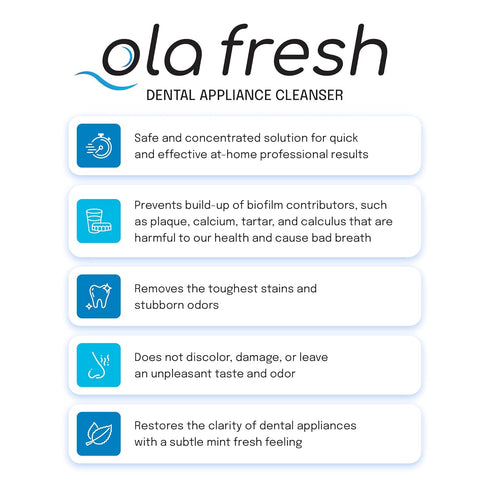Dental Appliance Cleanser, 24 Packets of Professional Strength Cleaner Powder - Mint Essence Flavor for Retainers &