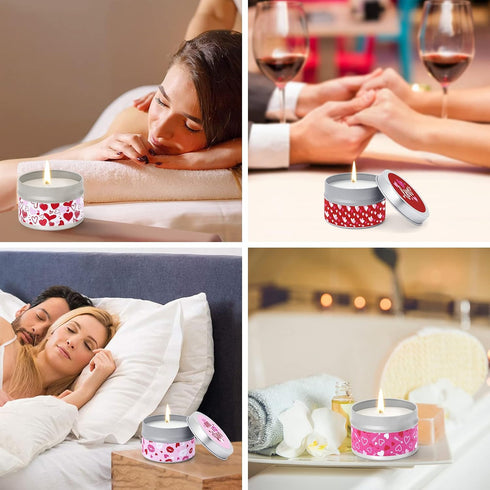 Set, 4 Pack 4.4 oz Tuitessine Valentines Day Scented Candle Gift Aromatherapy Made from Essential Oil, Candles for Home