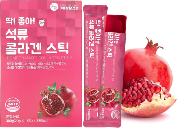 Mippeum Pomegranate Collagen Jelly Stick 20g * 15 Stick 1,600mg Low Molecular Fish