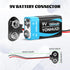 YONHUIZI 4-Pack 1300mAh 9V 9 Rechargeable Batteries, Volt Lithium-ion Square Battery Long Lasting Power+Clip Connector