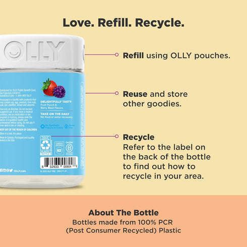 Gummy, 50 100 Count OLLY Kids Multivitamin & Probiotic Digestive Support, Vitamins A, D, C, E, B, Zinc, Chewable