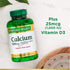 Nature's Bounty Calcium Plus 1000 IU Vitamin D3 - 120 Softgels (2-Pack) for Immune Support & Bone Health