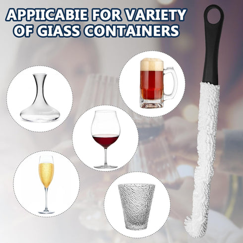 3 Pieces Decanter Cleaning Brush with 400 Cleaning Beads, Flexible Bottle Cleaning Tools for Wine Decanters, Goblets