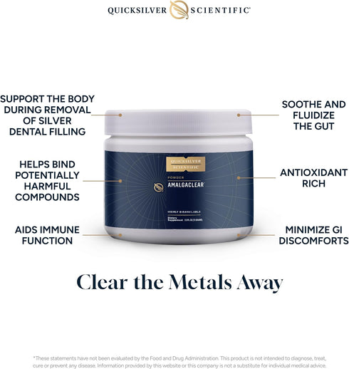 Quicksilver Scientific AmalgaClear, Detox Support with Modified Citrus Pectin & Silica Extract, 73g