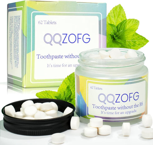 Toothpaste Tablets, Fluoride Free Nano Hydroxyapatite Toothpaste Tabs, Sensitive Peppermint Flavored, Eco & Travel