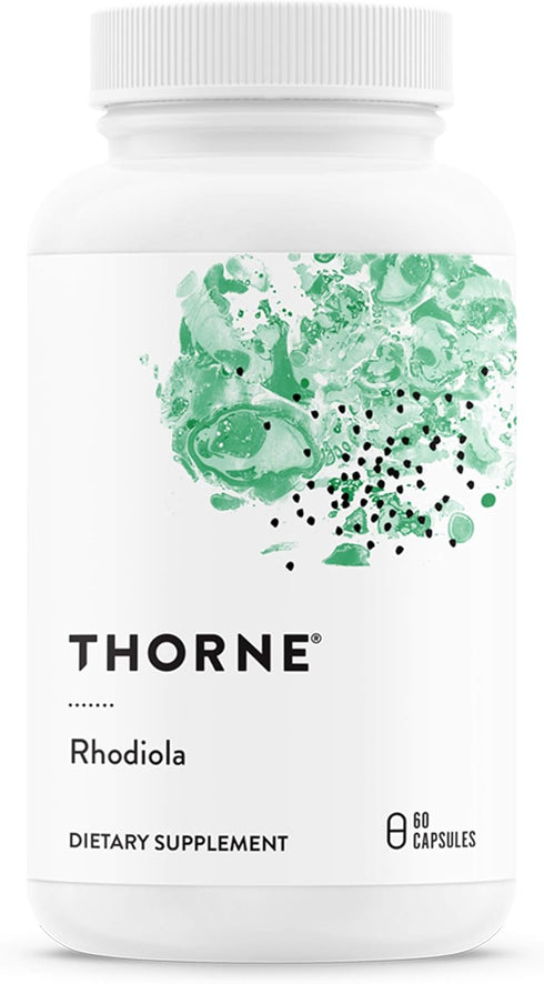 THORNE Rhodiola Botanical Supplement for Stress Relief, Enhances Sleep and Mental Focus, 60 Capsules