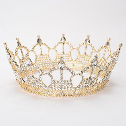 Royal Queen Crown for Women Gold Birthday Crowns Crystal Cake Crown Topper Party Pageant Tiara Wedding Hair Accessories for Brides