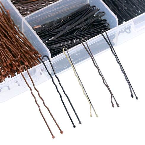 Swpeet 360 Pieces Hair Pins Kit, 216Pcs Bobby Pins and 144Pcs U Hair Pins with Storage Box for Women