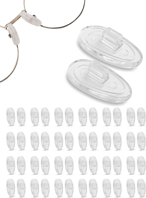 SPORTS WORLD VISION Premium Quality Glasses Nose Pads | Soft Silicone A-Shape Nose Pads, 11mm Push-in (25 Pairs)