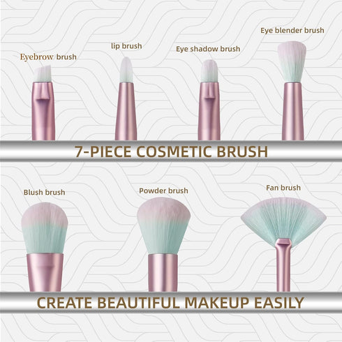 Unicorn Elf Makeup Brush Set, Glitter Foundation, Blush, Eye Shadow Brushes with Liquid Case for Girls