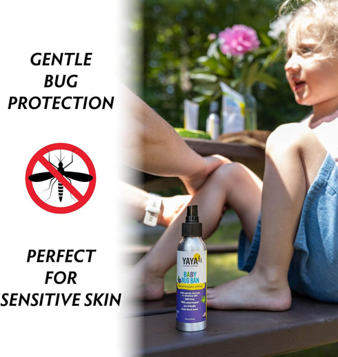 YAYA ORGANICS Baby Bug BAN – All-Natural Repellent for Babies, Children, Sensitive Skin, 4 Ounce Spray