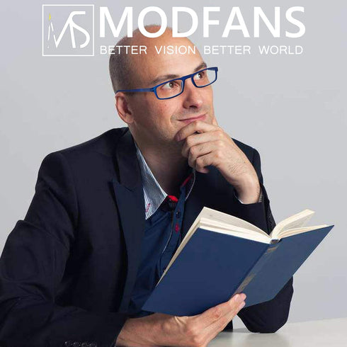MODFANS Reading Glasses +2.5, 4 Pairs Fashion Readers with Narrow Frame and Spring Hinge for Men and Women