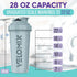 '-4 PACK- 28 oz Shaker Cups for Protein Shakes - Leak Proof Protein Shaker Bottles with 4x Wire Whisk