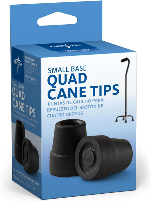 1/2" Black Tips for Small Base Cane, Box contains 1 pair