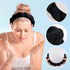 Black Sponge Spa Headband and Wrist Washband Set for Women, Face Washing, Skincare, Shower, Makeup Removal