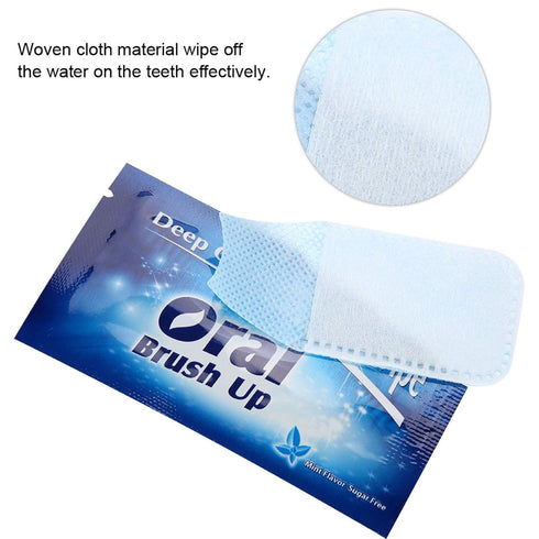 50Pcs Dental Clean Teeth Wipes, Disposable Brush Ups for Baby Oral Cleaning, Whitening for Deep Cleaning