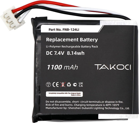 Replacement Battery for Standard Horizon HX150 FNB-124LI, 1100mAh/7.4V