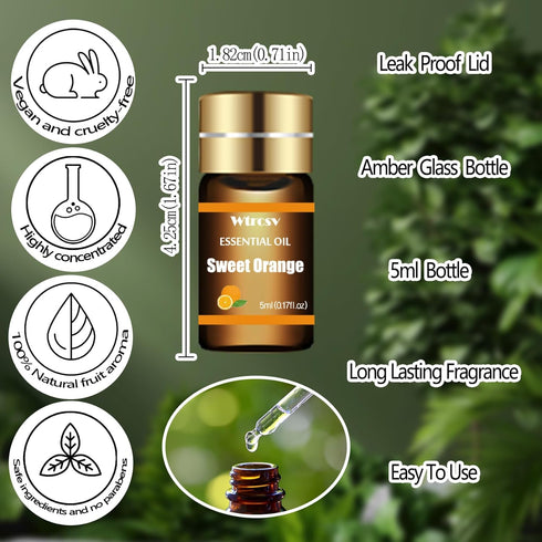 Set-Essential Care,30x5 ml Essential Oils Oils-Perfect for Diffuser, Humidifier,Aromatherapy, Massage,Soap Making,Skin