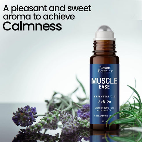 Muscle Ease Essential Oil Roll-On 10ml - 100% Pure Therapeutic Grade Blend for Sore Muscles, Aches & Pains