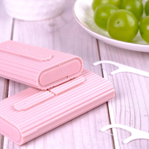 Pink Dental Floss, 2 Pack 10 Count & 50 PCS/Box, Total 70 Picks for Portable Oral Care
