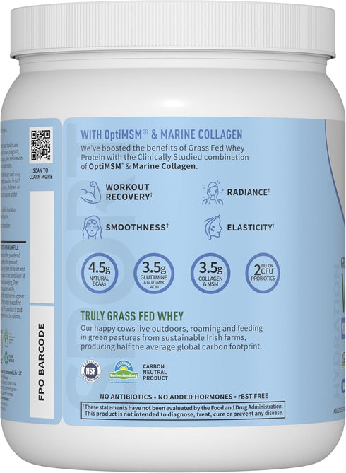 Garden of Life Sport Whey Protein Powder Vanilla Flavor, 20g Protein, Grass Fed, About 15 Servings